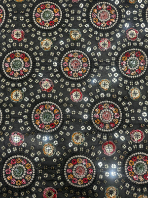 Black Sequins Circle Embroidery
