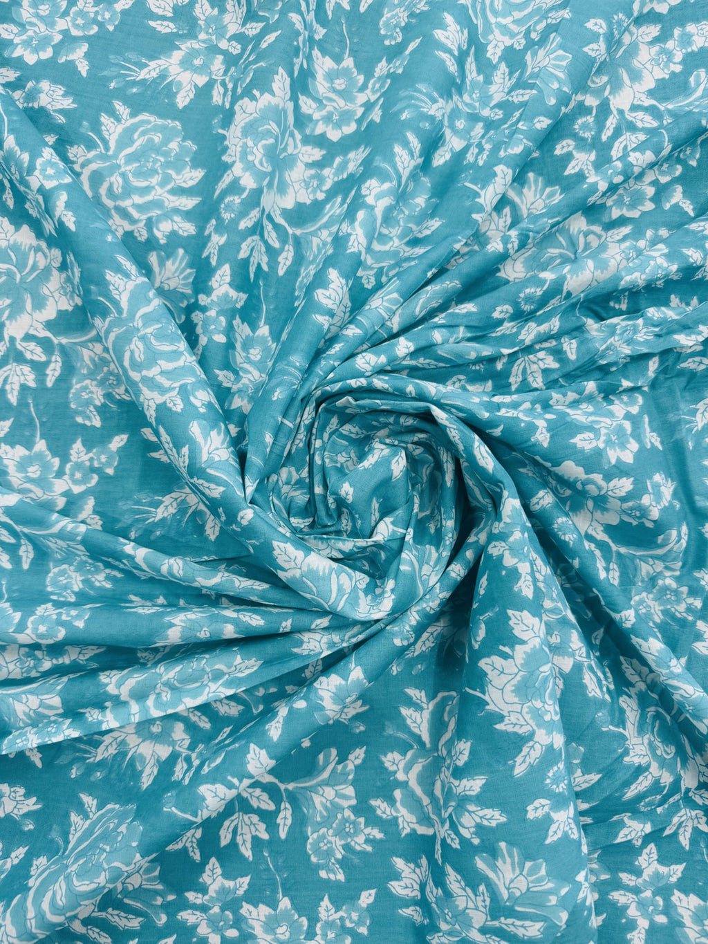 Cotton Aqua/Floral