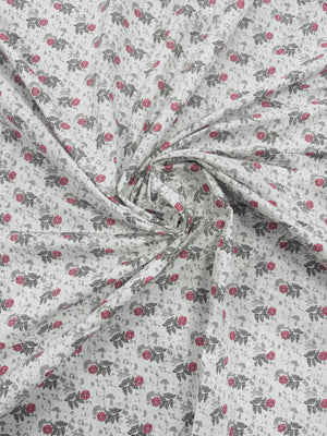 Cotton White/Grey Floral