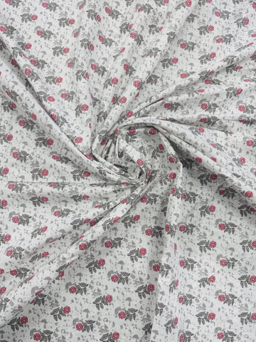 Cotton Beige/Purple Print
