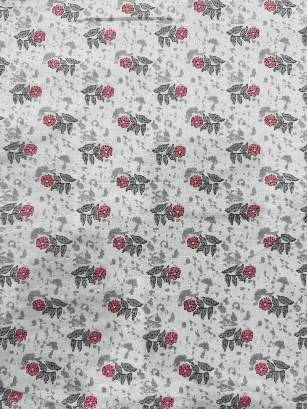 Cotton White/Grey Floral