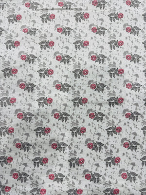 Cotton White/Grey Floral