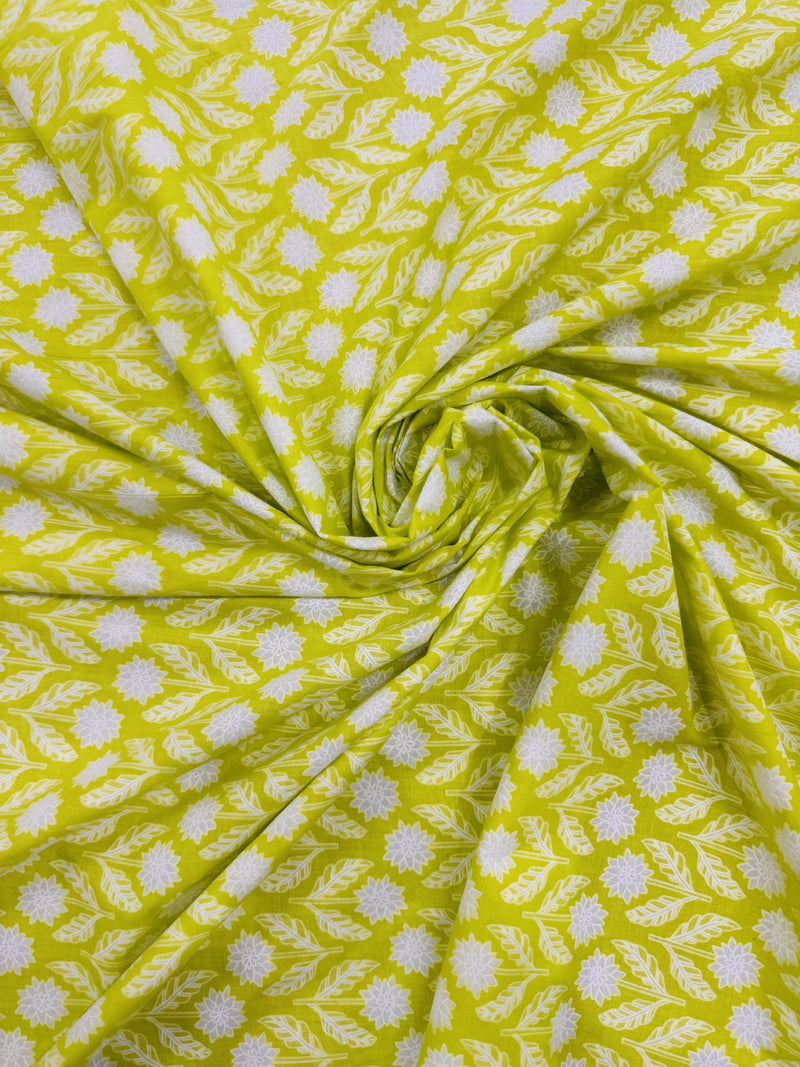 Cotton Lime/White Floral
