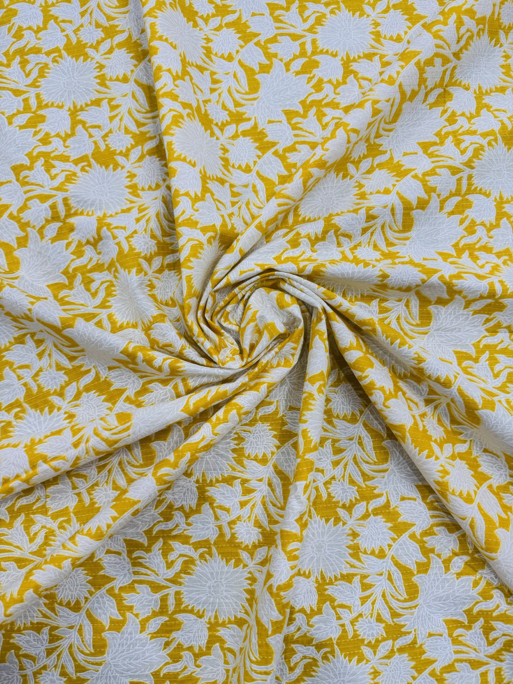Cotton Yellow/White Floral