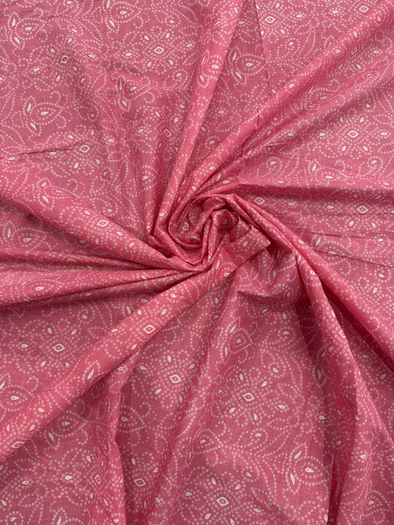 Cotton Pink/White Print