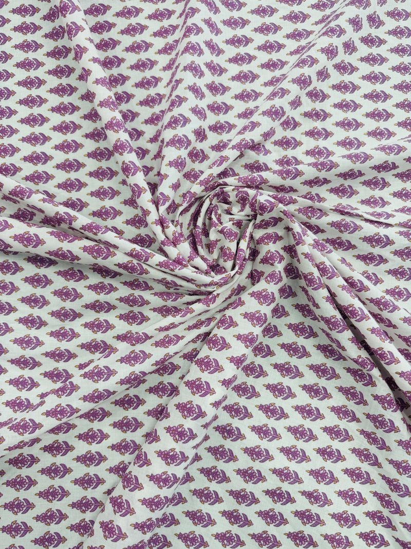 Cotton Cream/Lilac Floral