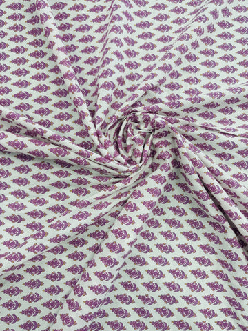 Cotton Beige/Purple Print