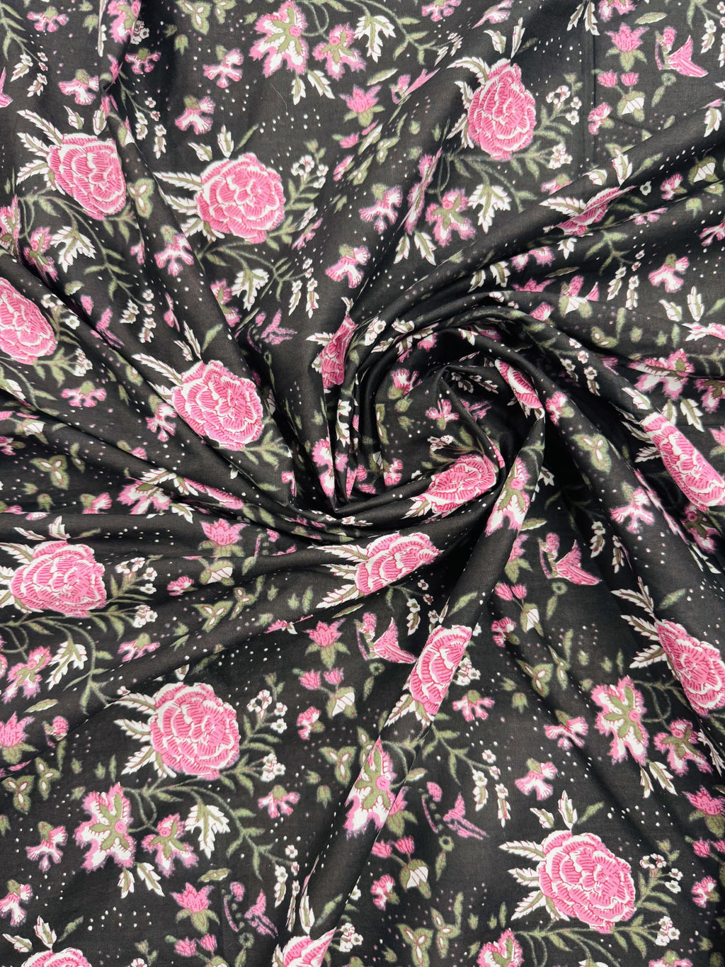 Cotton Black/Pink Floral