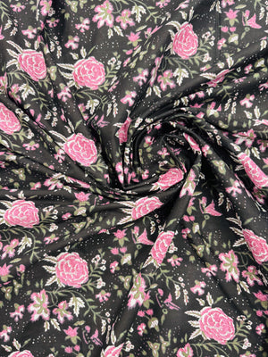 Cotton Black/Pink Floral