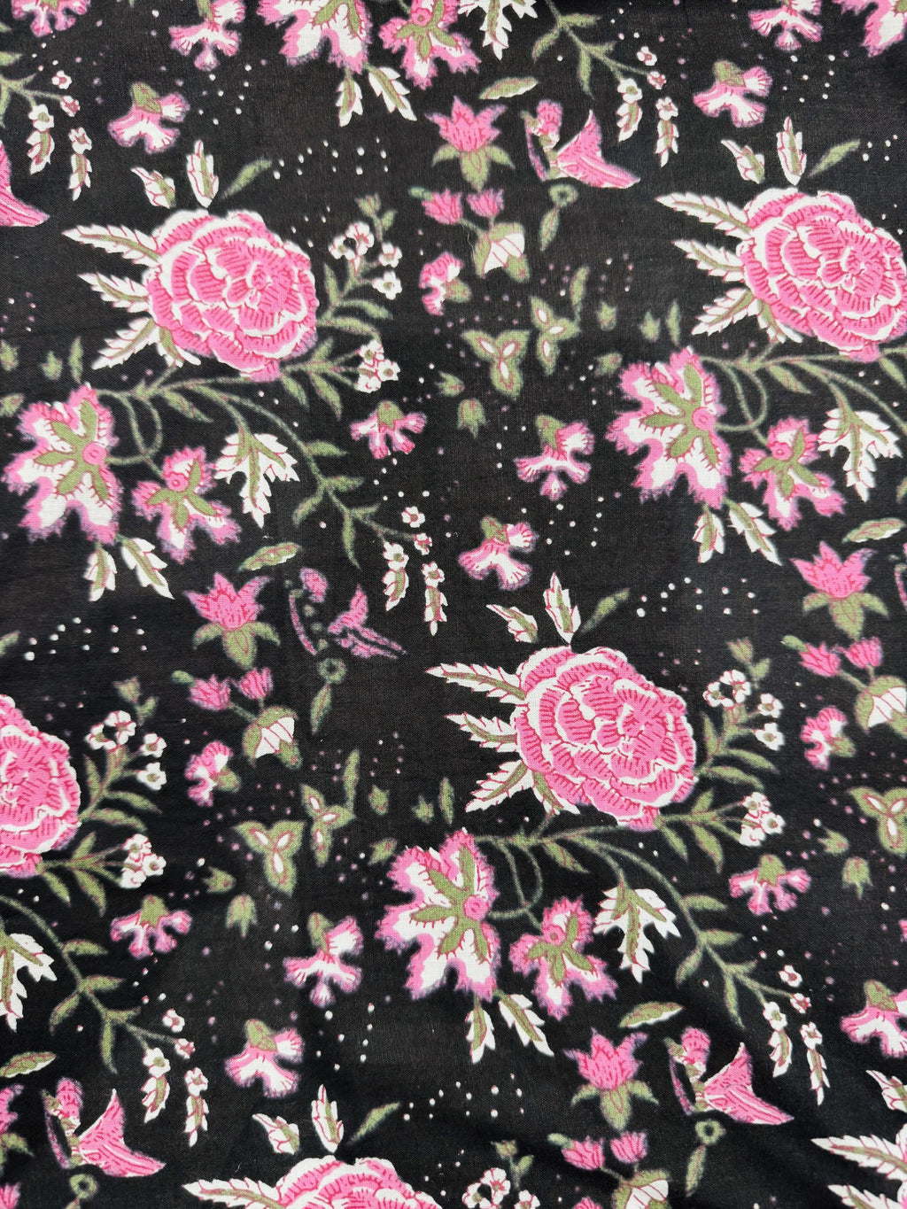 Cotton Black/Pink Floral