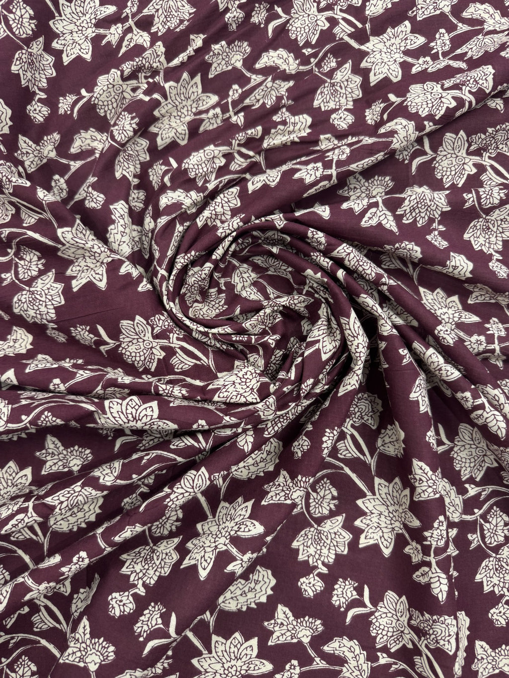 Cotton Maroon/Beige Print