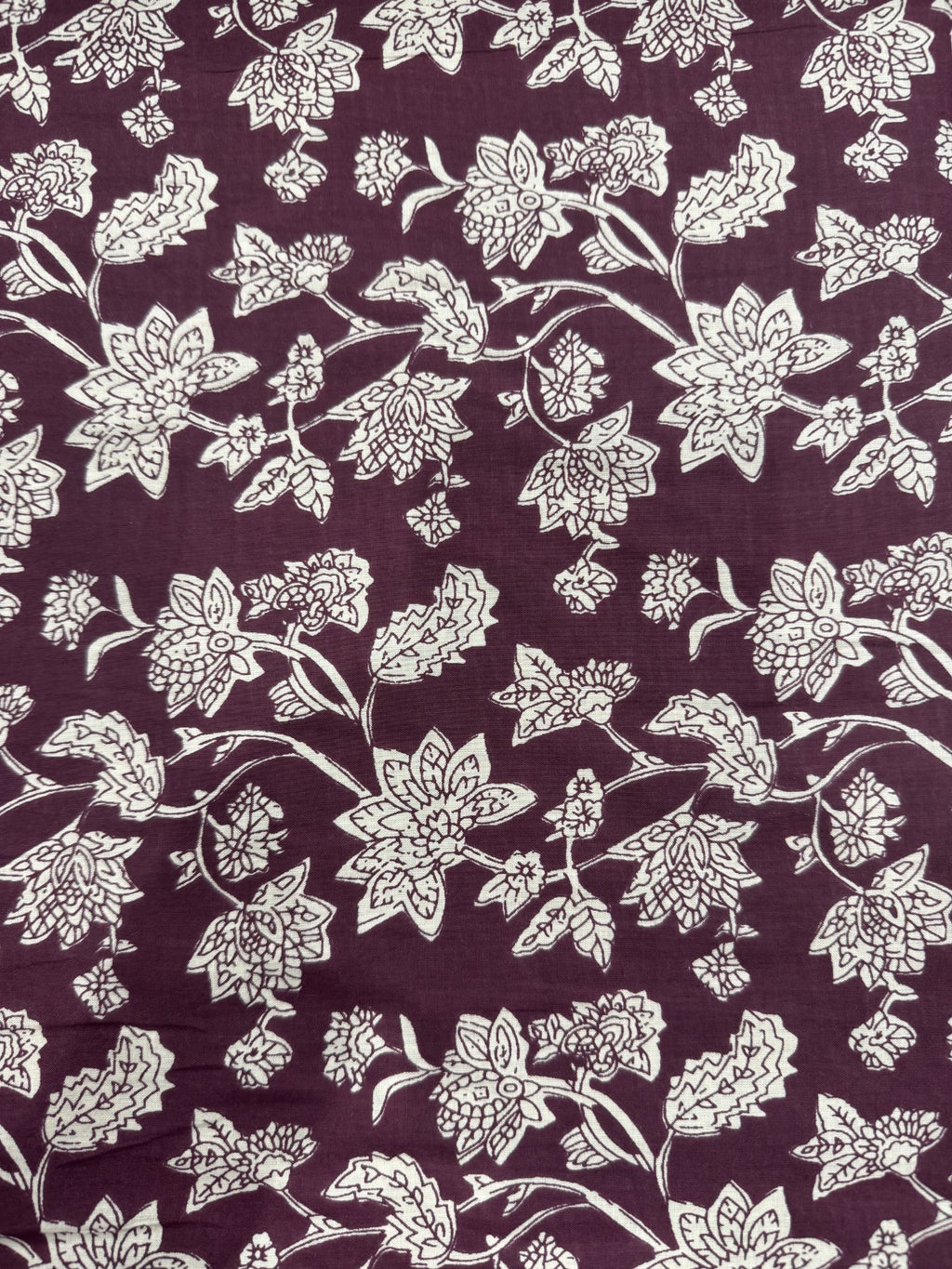 Cotton Maroon/Beige Print