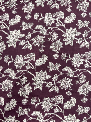 Cotton Maroon/Beige Print