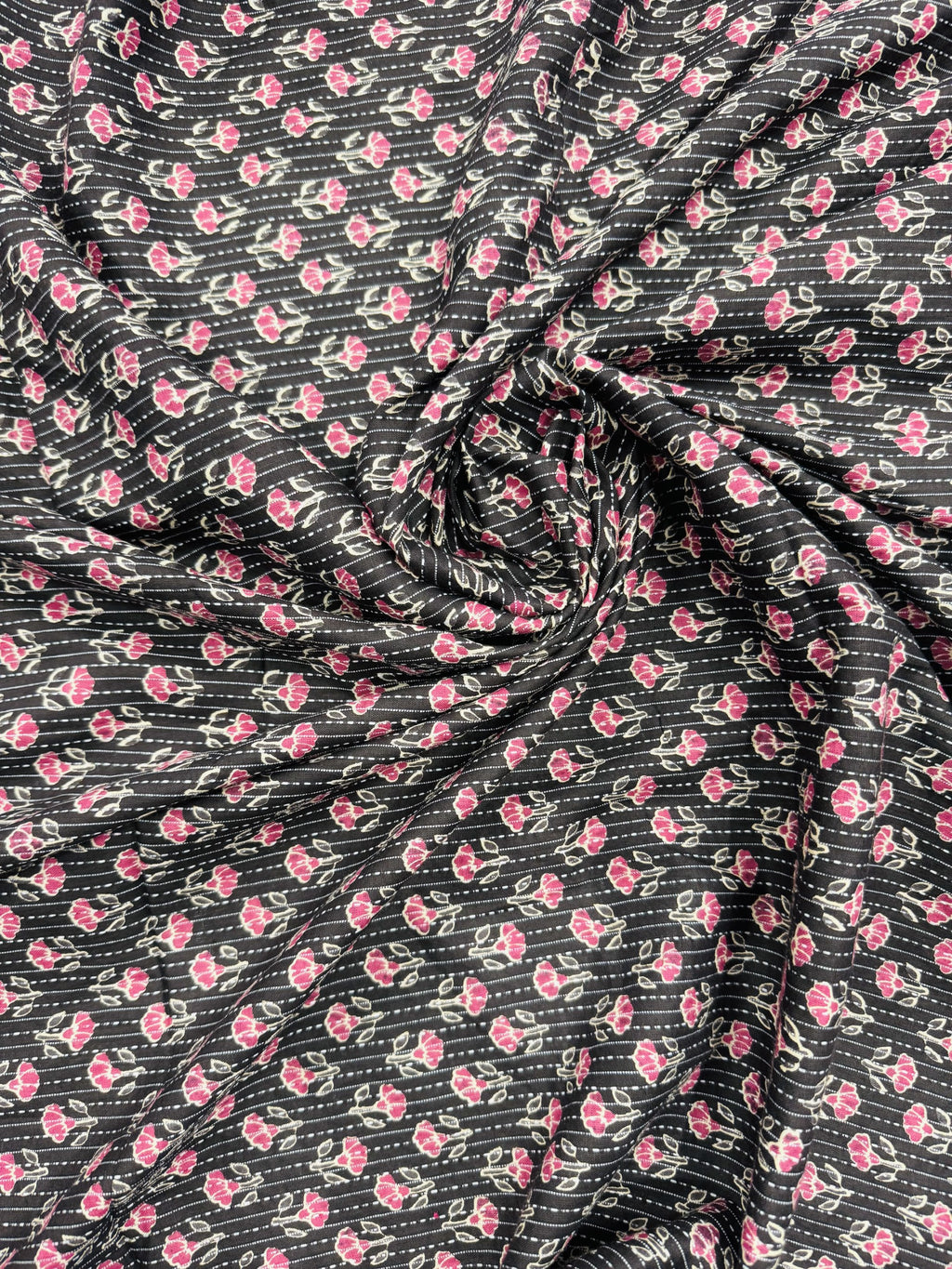 Cotton Black/Floral Print
