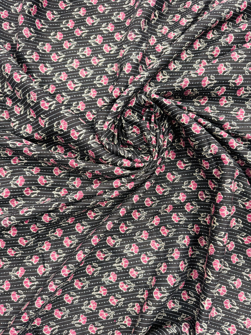 Cotton Black/Floral Print