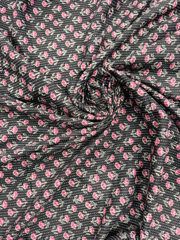 Cotton Beige/Purple Print