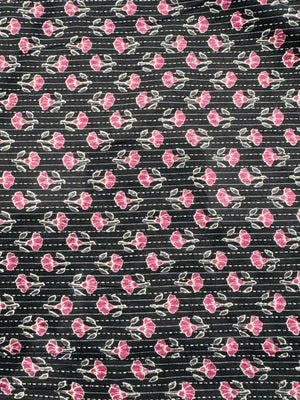 Cotton Black/Floral Print