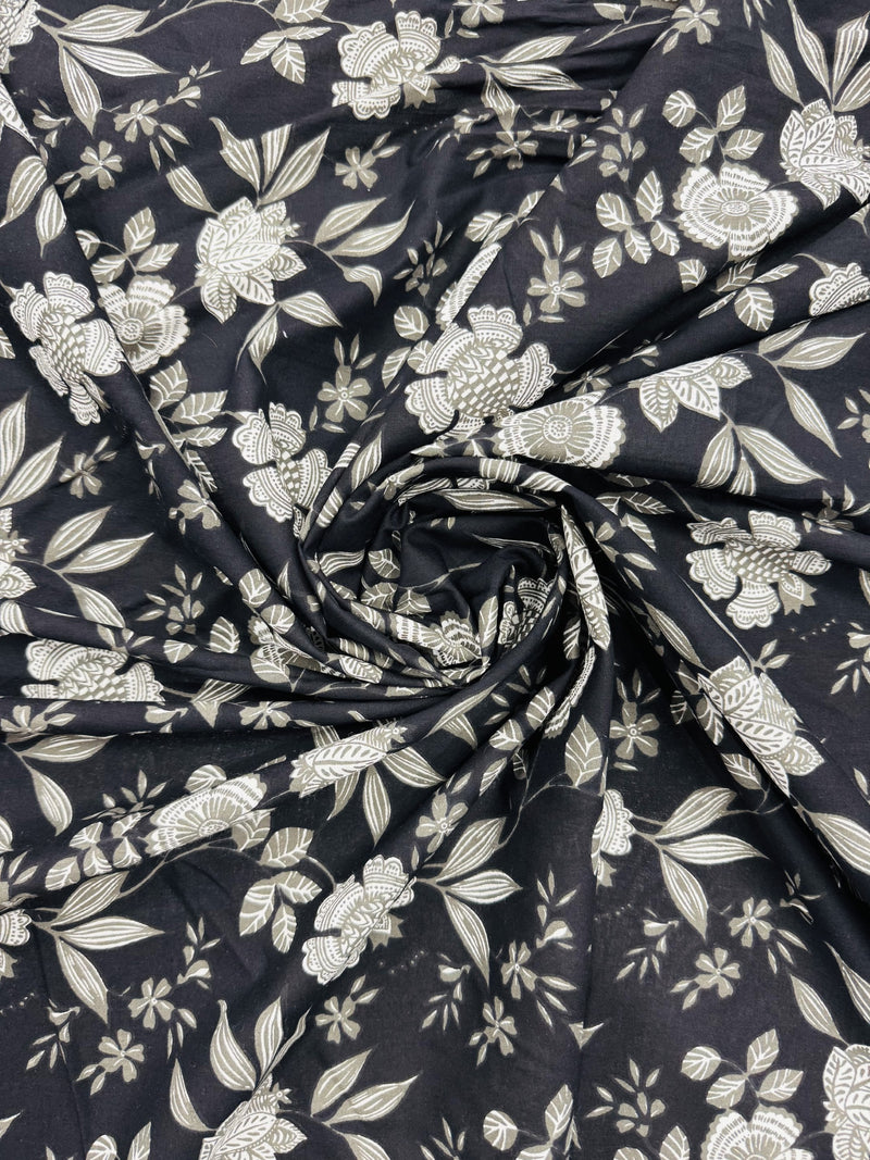 Cotton Black/Floral
