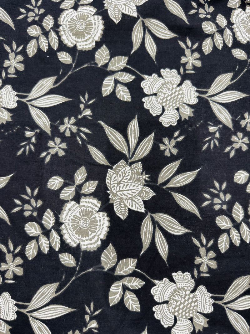 Cotton Black/Floral