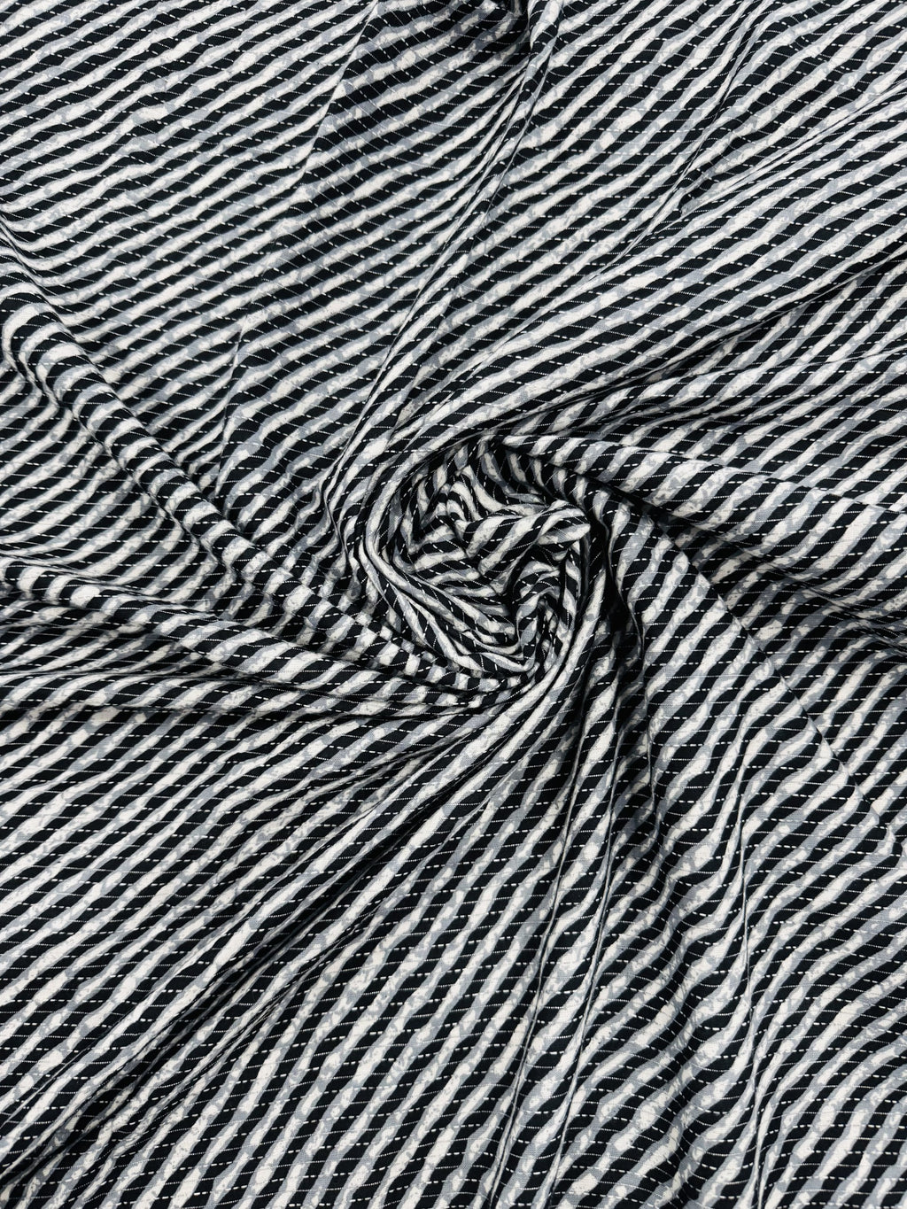 Cotton Black/White Lines