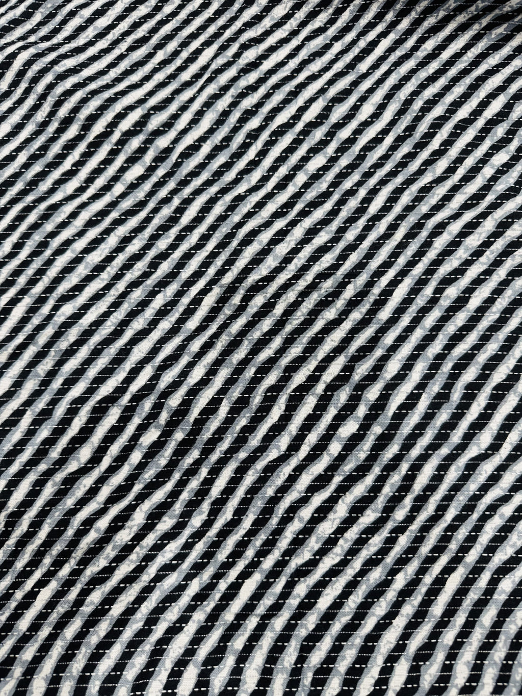 Cotton Black/White Lines