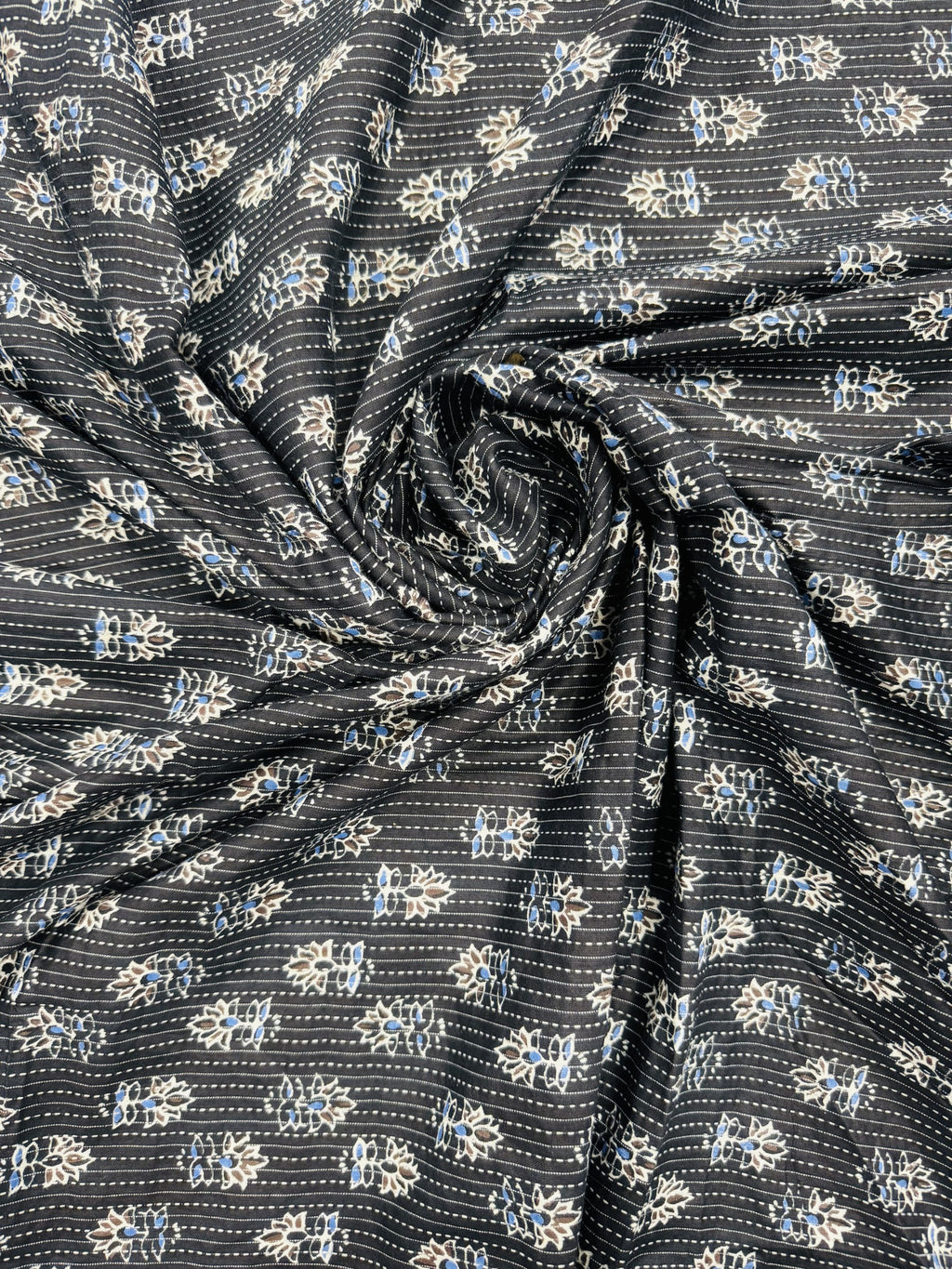 Cotton Navy/Floral Print