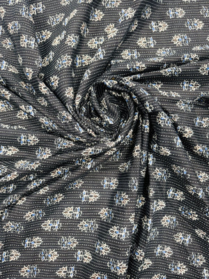 Cotton Navy/Floral Print
