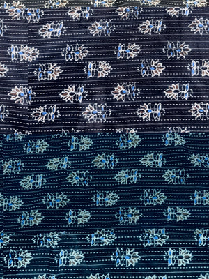 Cotton Navy/Floral Print