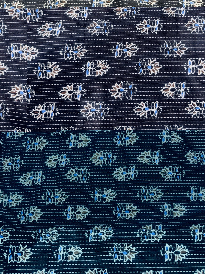 Cotton Navy/Floral Print