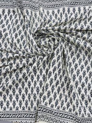Cotton Off-white/Black Print
