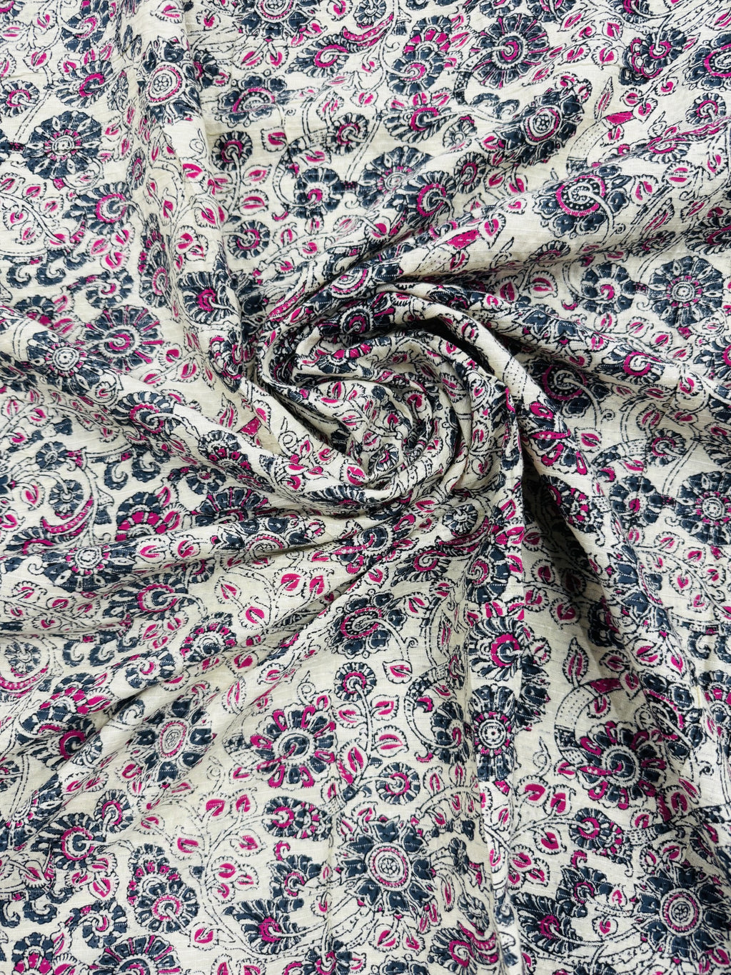 Cotton Beige/Grey Pink Floral