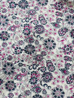 Cotton Beige/Grey Pink Floral
