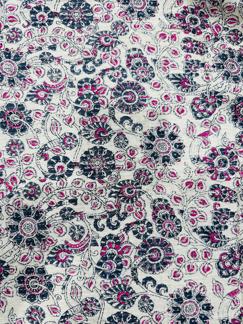 Cotton Beige/Grey Pink Floral