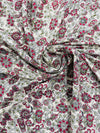 Cotton Beige/Purple Print