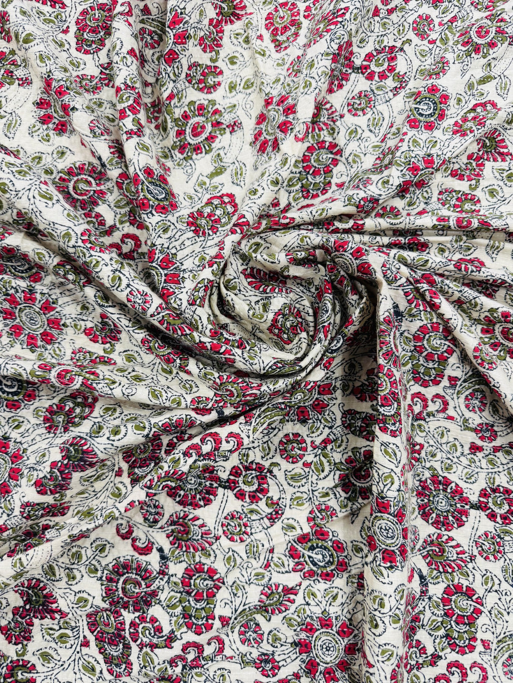 Cotton Beige/Pink Green Floral