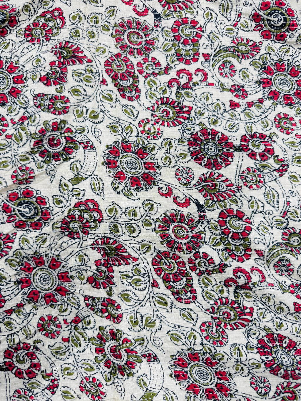 Cotton Beige/Pink Green Floral