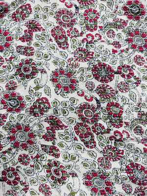 Cotton Beige/Pink Green Floral
