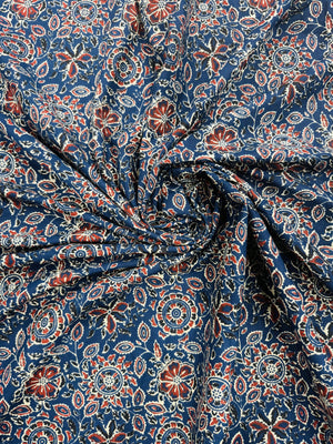 Cotton Navy/Rust Floral