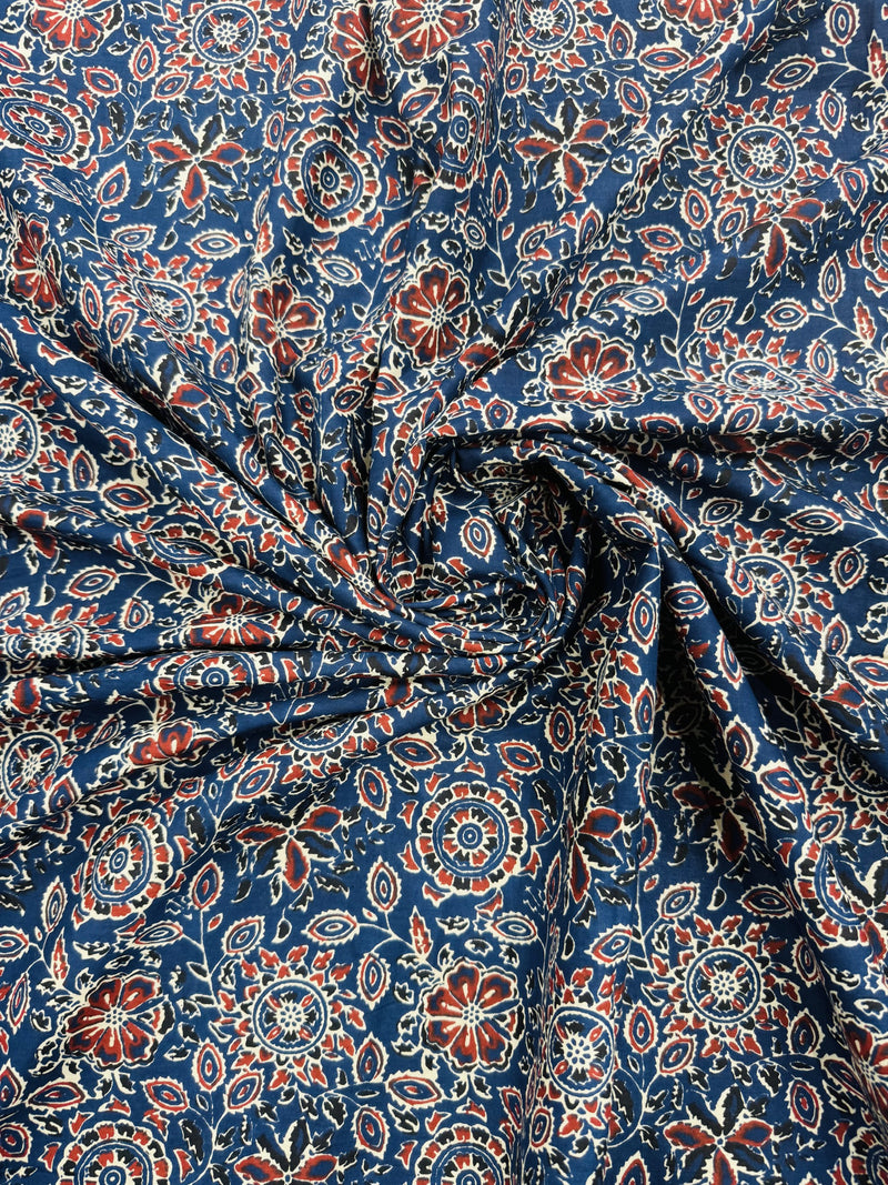 Cotton Navy/Rust Floral