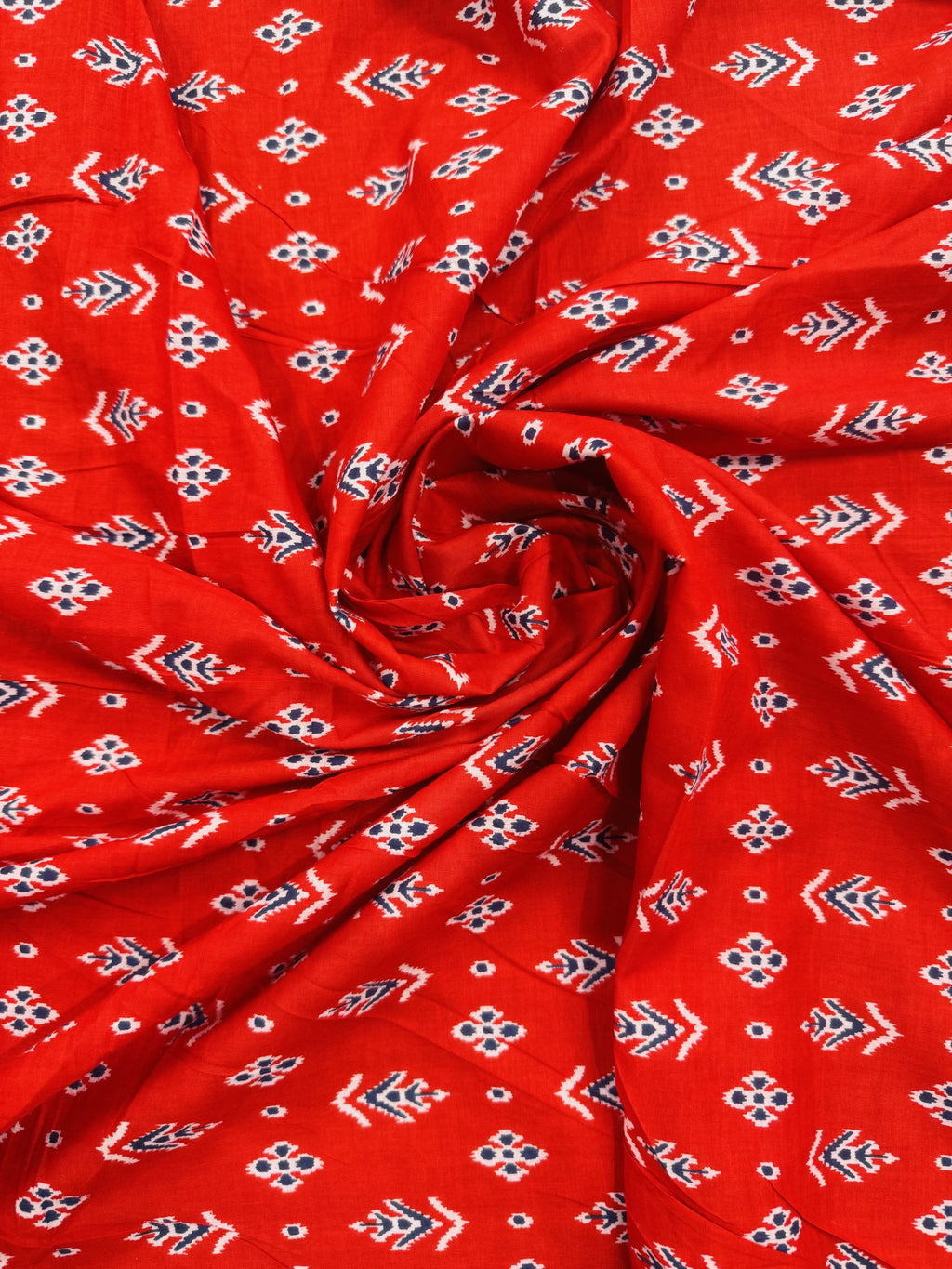Cotton Red/Navy Print