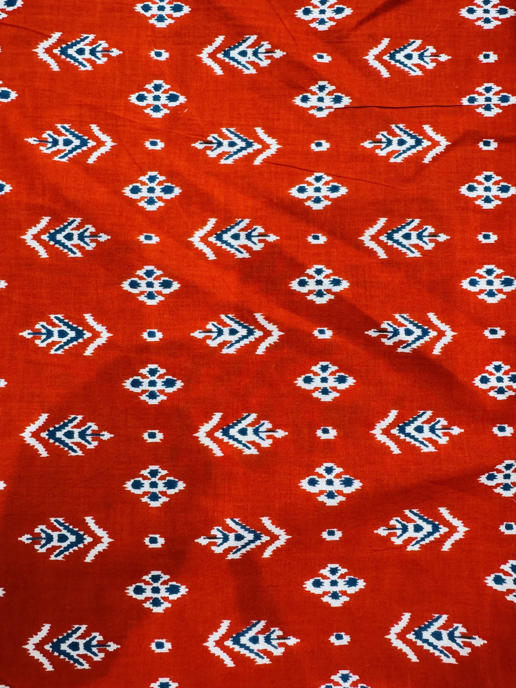 Cotton Red/Navy Print