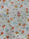 Beige Cotton/Floral Embroidery