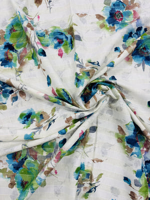 Cotton Beige/Green Floral