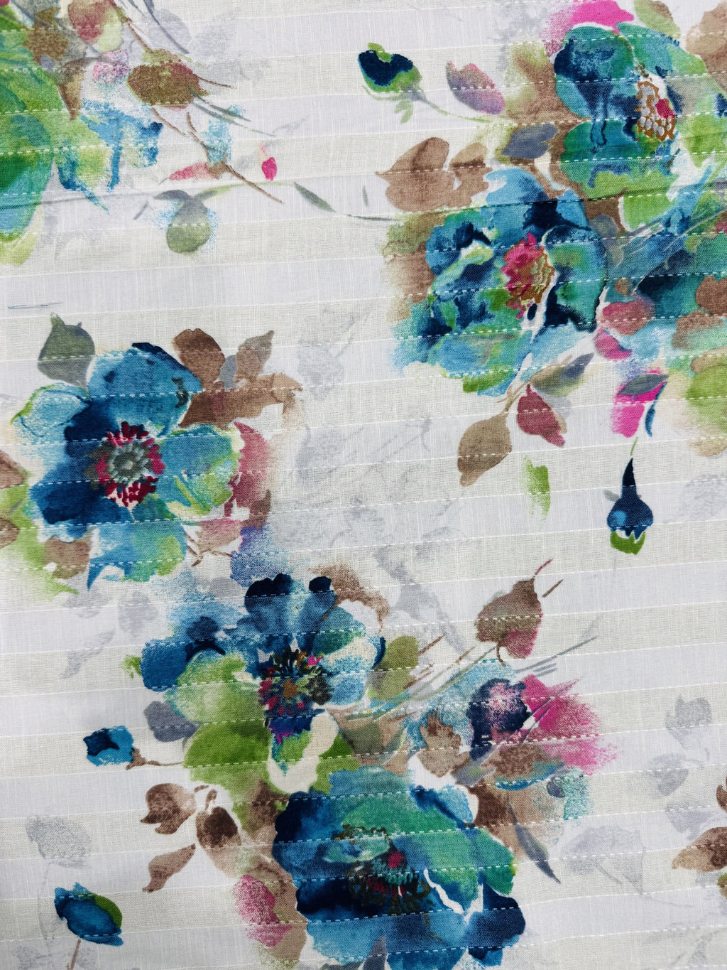 Cotton Beige/Green Floral