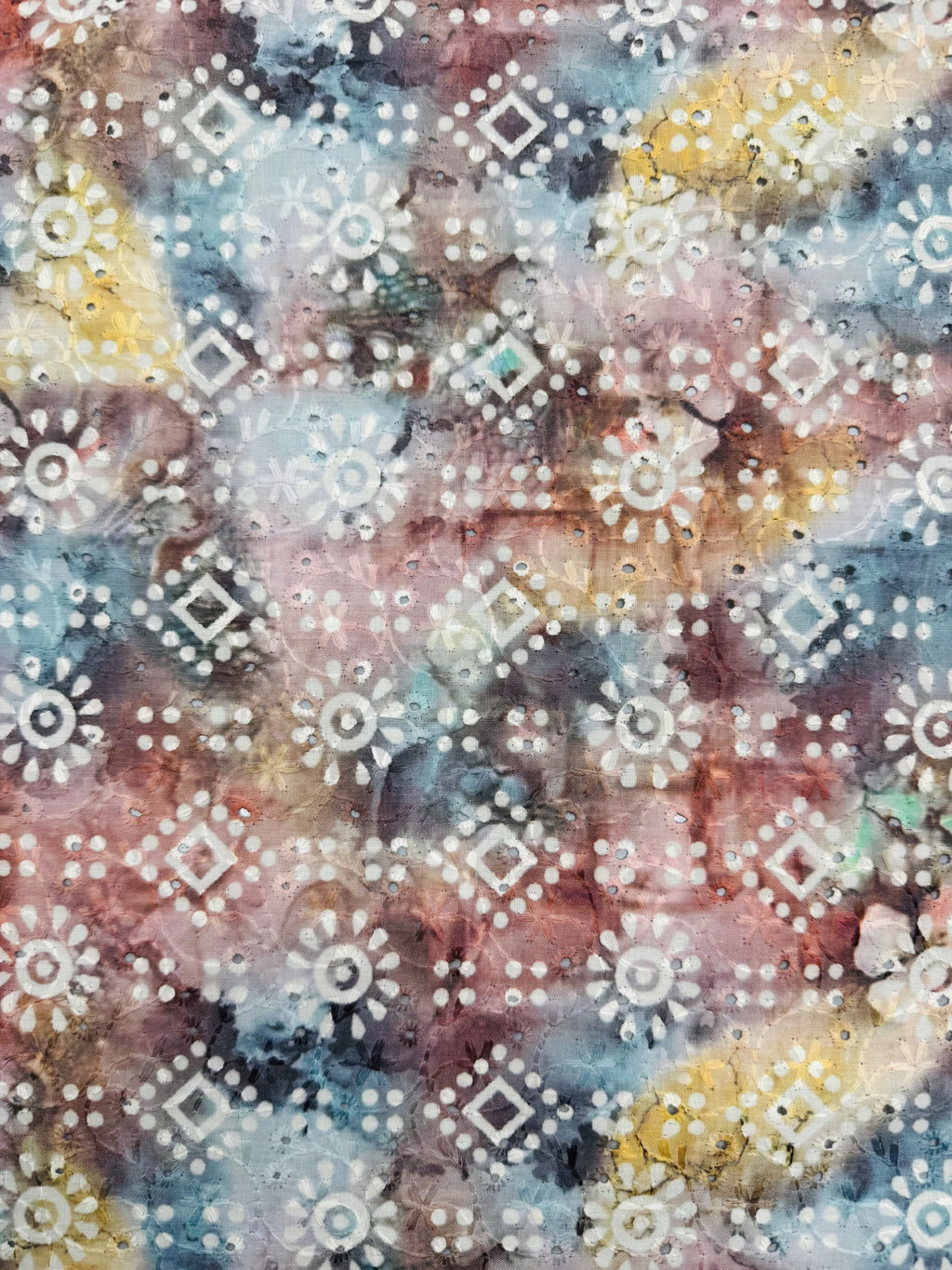 Cotton Hexa Block Print Eyelet
