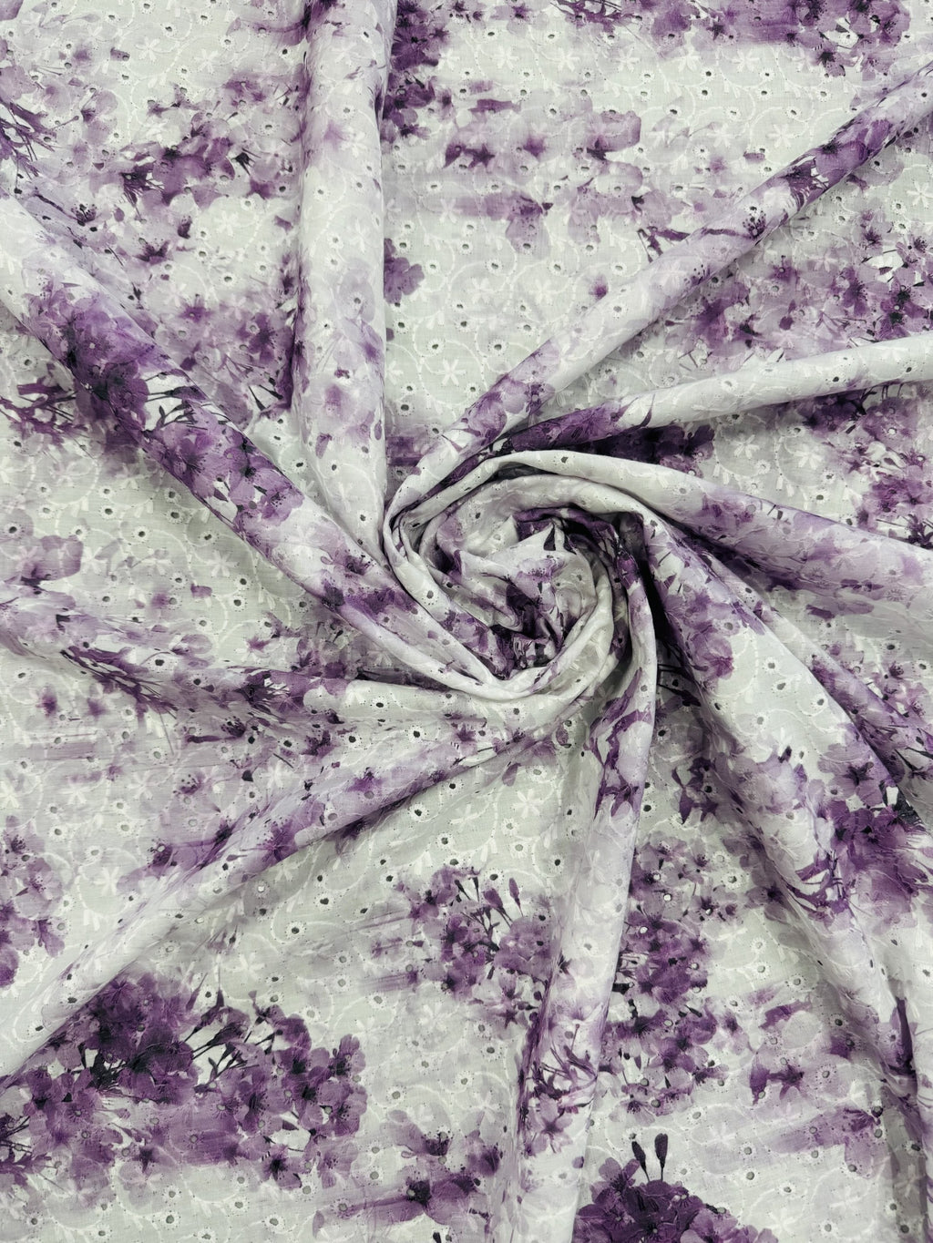 Cotton Purple Eyelet