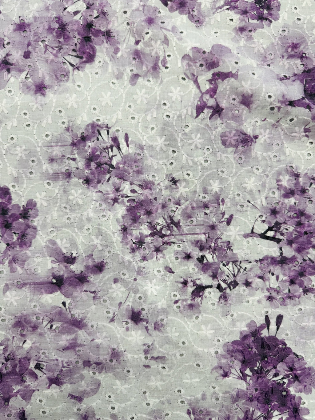 Cotton Purple Eyelet