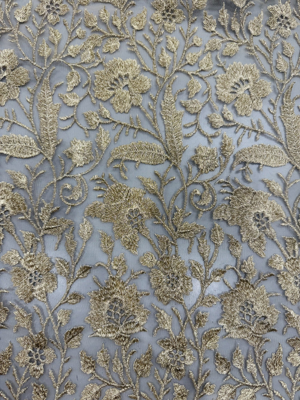 Gold Embroidered Net