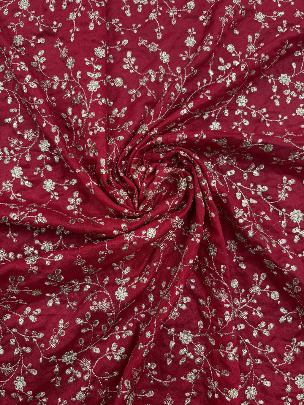 Red Embroidered