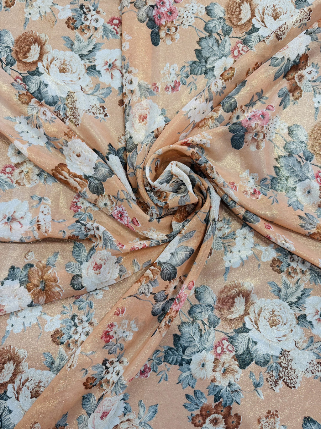 Georgette Shimmer Peach